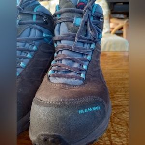 Raichle mammut vibram hiking boots grey and teal/blue RARE VINTAGE